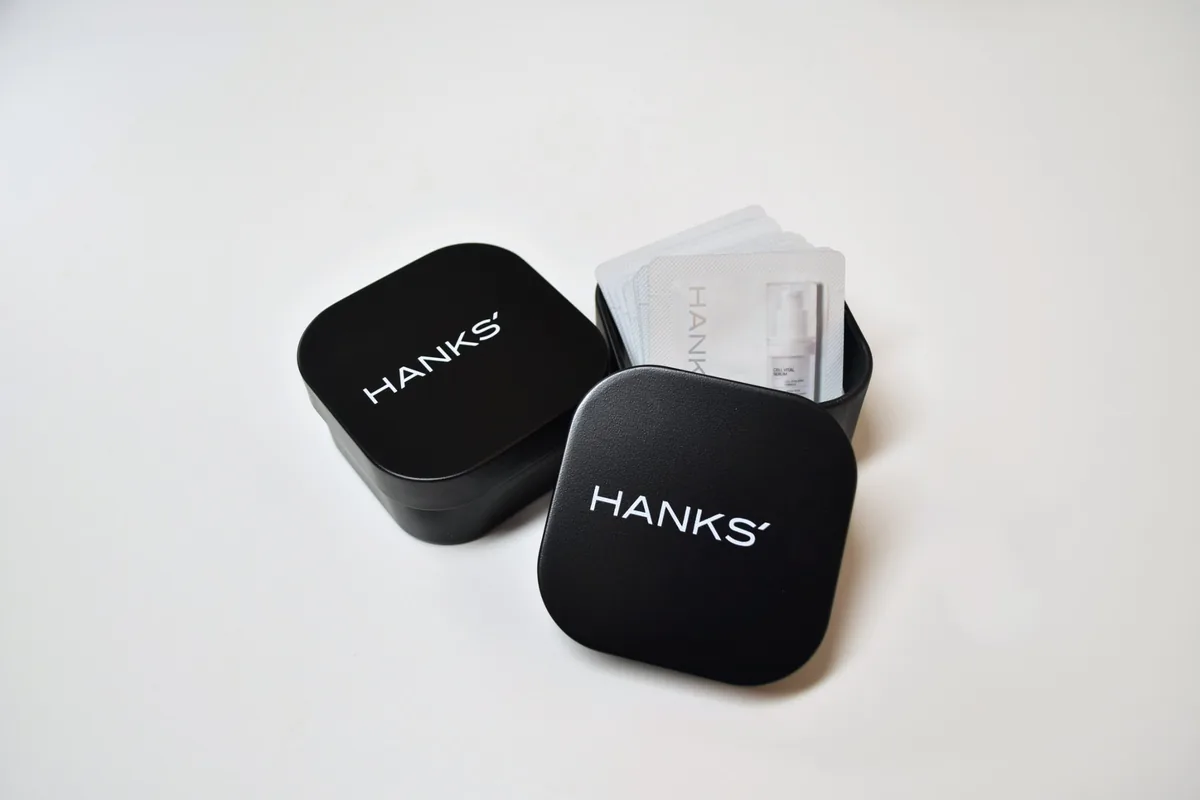 HANKS' Cell Vital Serum tin case and bottle